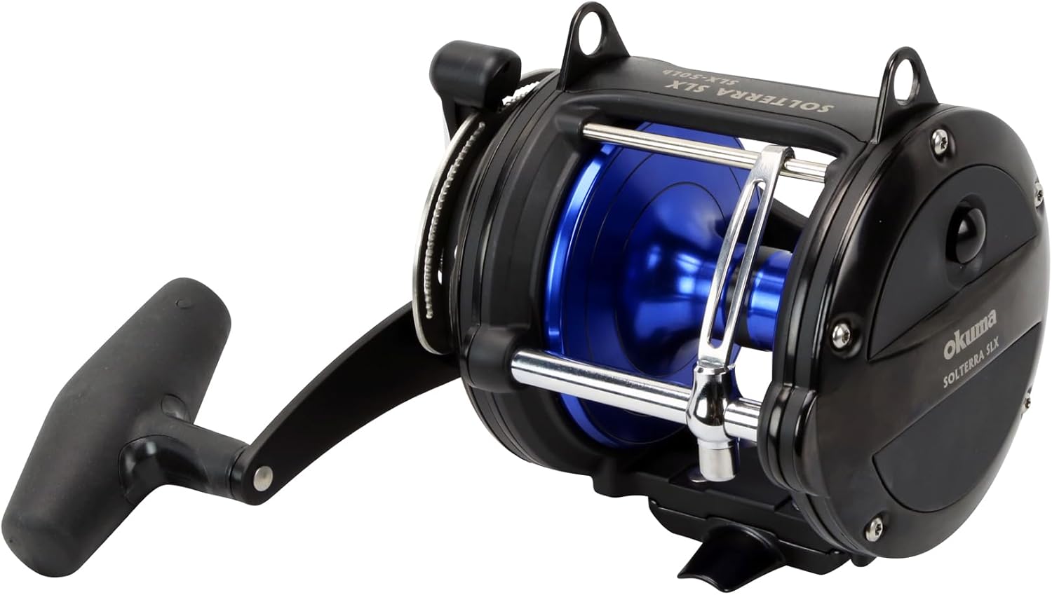 BRAND, CATEGORY, OKUMA, OKUMA, REELS, Okuma Solterra SLX Single Speed Levelwind Lever Drag Saltwater Trolling Reel, SLX-50Lb, 520yds-50lb, Black