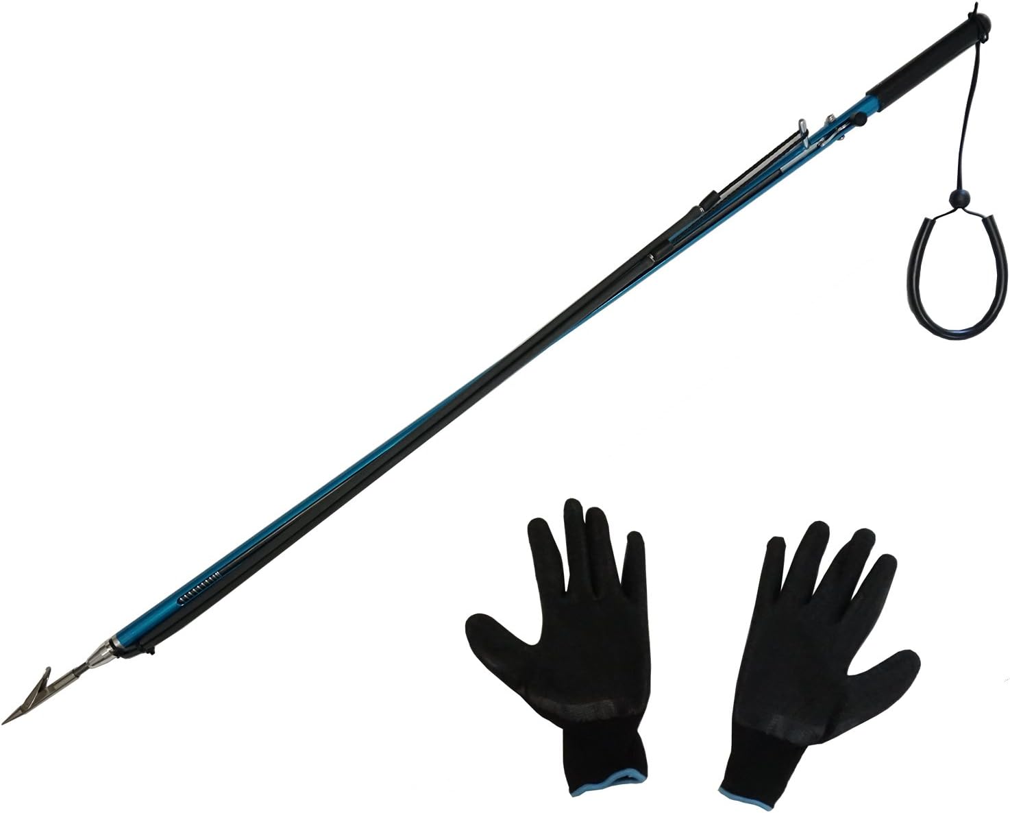 BRAND, CATEGORY, ICE SPEARING EQUIPMENT, SCUBA CHOICE, Palantic Spearfishing 104cm Blue Aluminum Safety Speargun Harpoon with Gloves