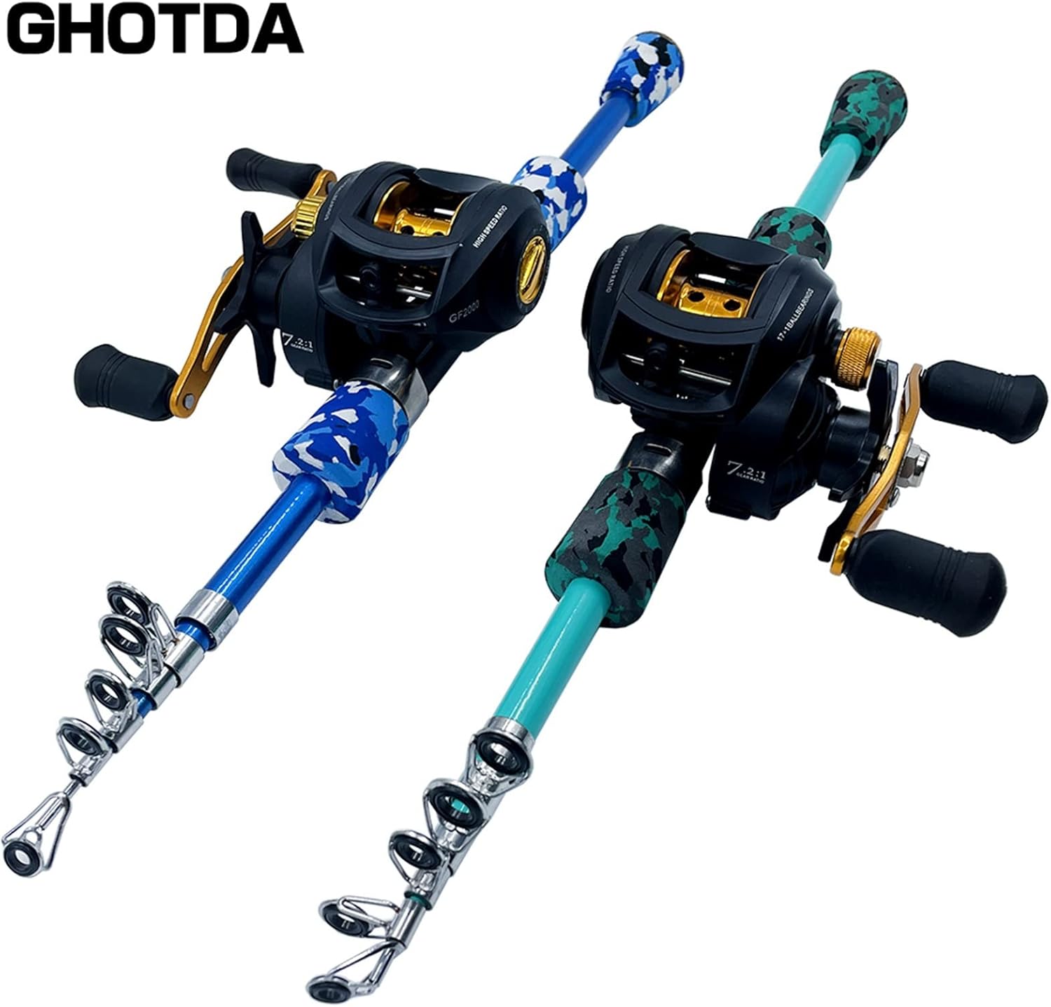 BRAND, CATEGORY, MOOWI, RODS, Fishing Rod 1.3-1.8m Casting Fishing Combo Portable Telescopic Ultralight Rod and 17+1BB 7.2:1 Gear Ratio Fishing Reel Fishing Combo Fishing Pole