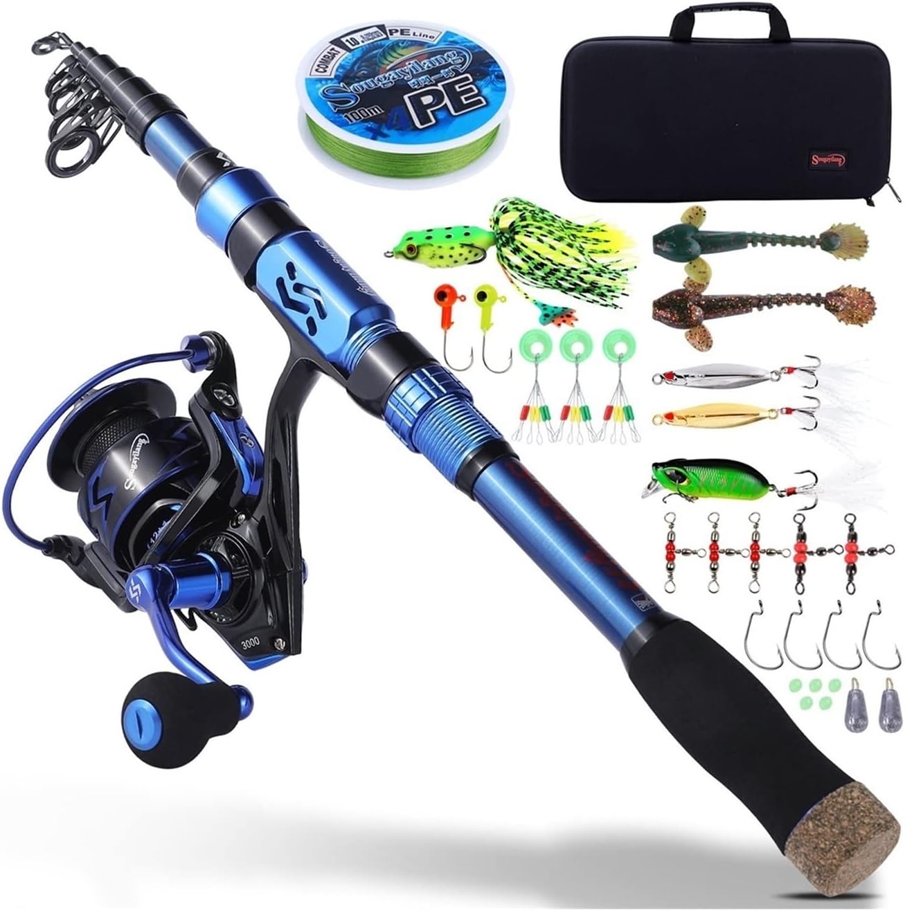 BRAND, CATEGORY, MOOWI, RODS, Fishing Rod 1.8-3.0m Telescopic Fishing Combo Portable Ultralight Rod and 6.2:1 Gear Ratio Fishing Reel Fishing Combo Fishing Pole