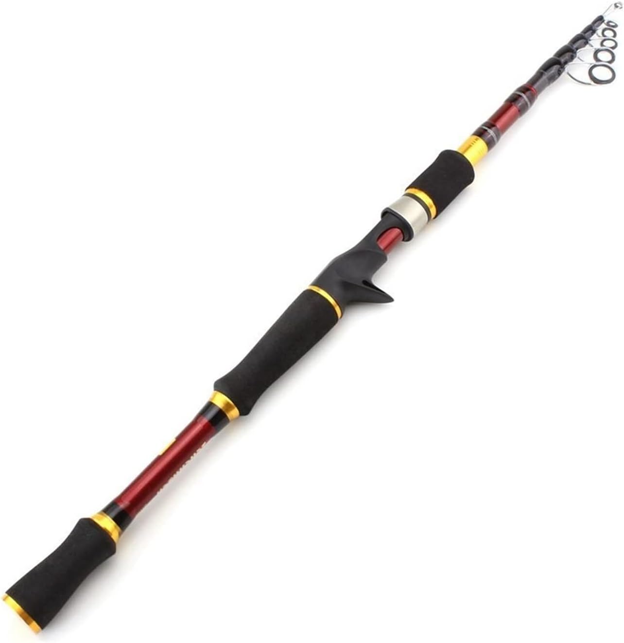 BRAND, CATEGORY, MOOWI, RODS, Fishing Rod 1.8m -2.7m Red Lure Fishing Rod Carbon Rod 7-28g Lure Weight Spinning Casting Rod Portable Travel Telescopic Fishing Rod Pole Fishing Pole