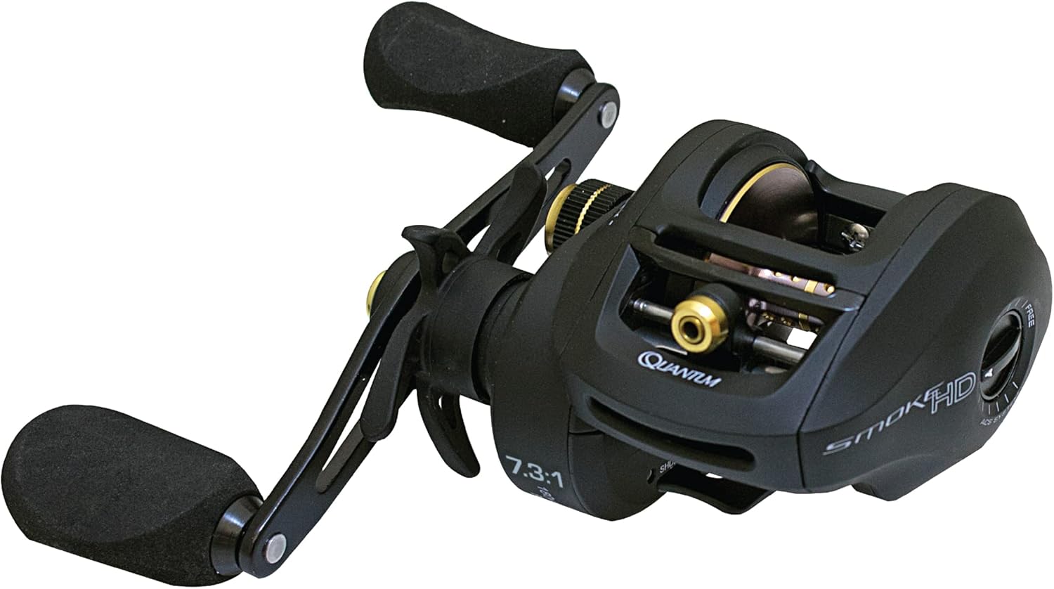 BRAND, CATEGORY, QUANTUM, REELS, Quantum Smoke HD Baitcast Fishing Reel, Size 200 Reel, Right-Hand Retrieve, Continuous Anti-Reverse Clutch