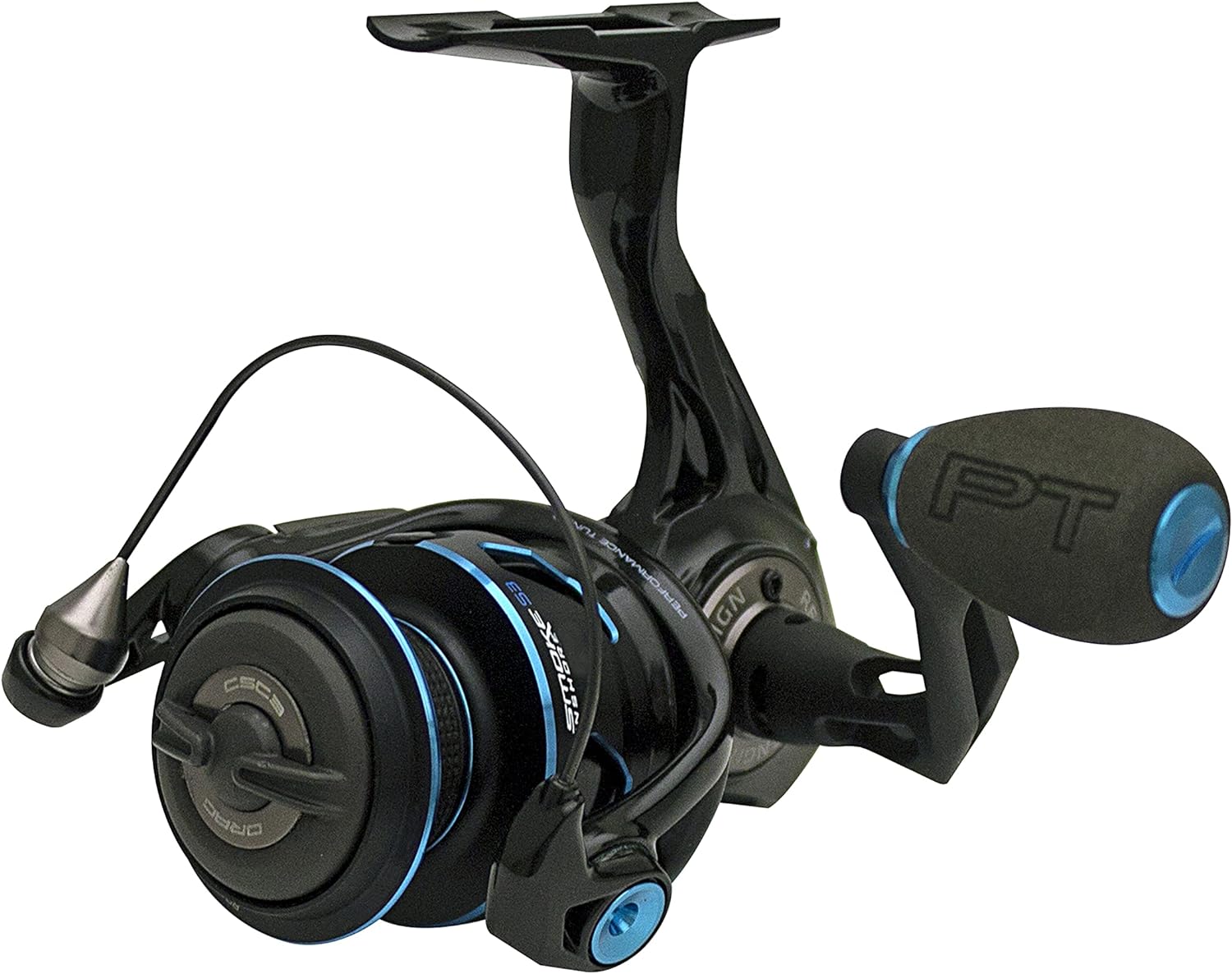 BRAND, CATEGORY, QUANTUM, REELS, Quantum Smoke Saltwater Spinning Fishing Reel, Changeable Right- or Left-Hand Retrieve, Continuous Anti-Reverse Clutch with NiTi Indestructible Bail, SCR Alloy Frame, Black