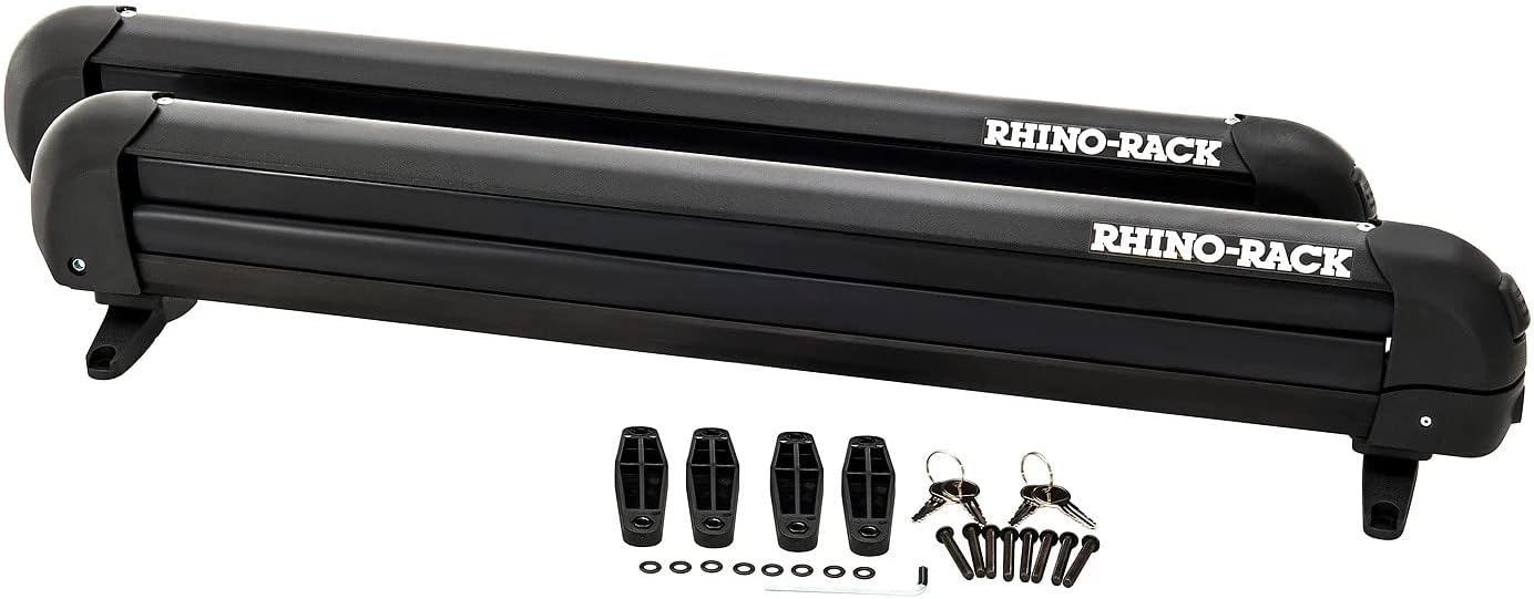 BRAND, CATEGORY, RHINO RACK, SKI & SNOWBOARD RACKS, Rhino-Rack Carrier for Skis, Snowboards, Fishing Rods, Paddles, Skateboards, Water Skis, Wakeboard & More, Universal Mounting, Easy to Use, Locking, Lightweight & Heavy Duty, Suitable for All Vehicles