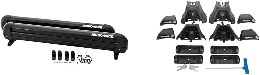 BRAND, CATEGORY, RHINO RACK, SKI & SNOWBOARD RACKS, Rhino-Rack Carrier for Skis, Snowboards, Fishing Rods, Paddles, Skateboards, Water Skis, Wakeboard & More, Universal Mounting, Easy to Use, Locking, Lightweight & Heavy Duty, Suitable for All Vehicles