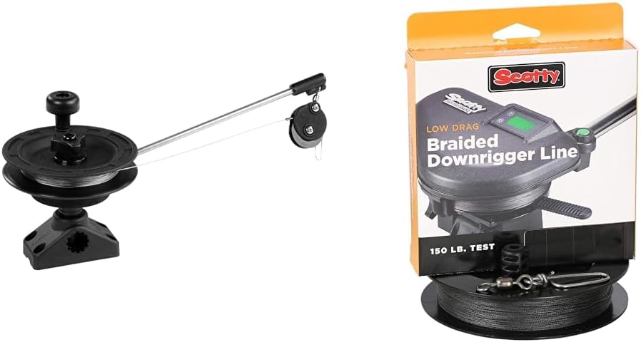 BRAND, CATEGORY, DOWNRIGGERS, SCOTTY, Scotty #1073DP Laketroller Manual Downrigger, Post Mount, Display Packed Black, Small