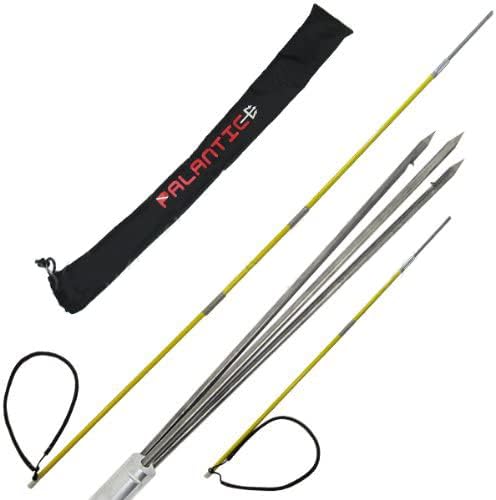 BRAND, CATEGORY, ICE SPEARING EQUIPMENT, SCUBA CHOICE, Scuba Choice 6' Travel Spearfishing 3-Piece Pole Spear 3 Prong Barb Paralyzer Adjustable to 4' and 5' with Bag