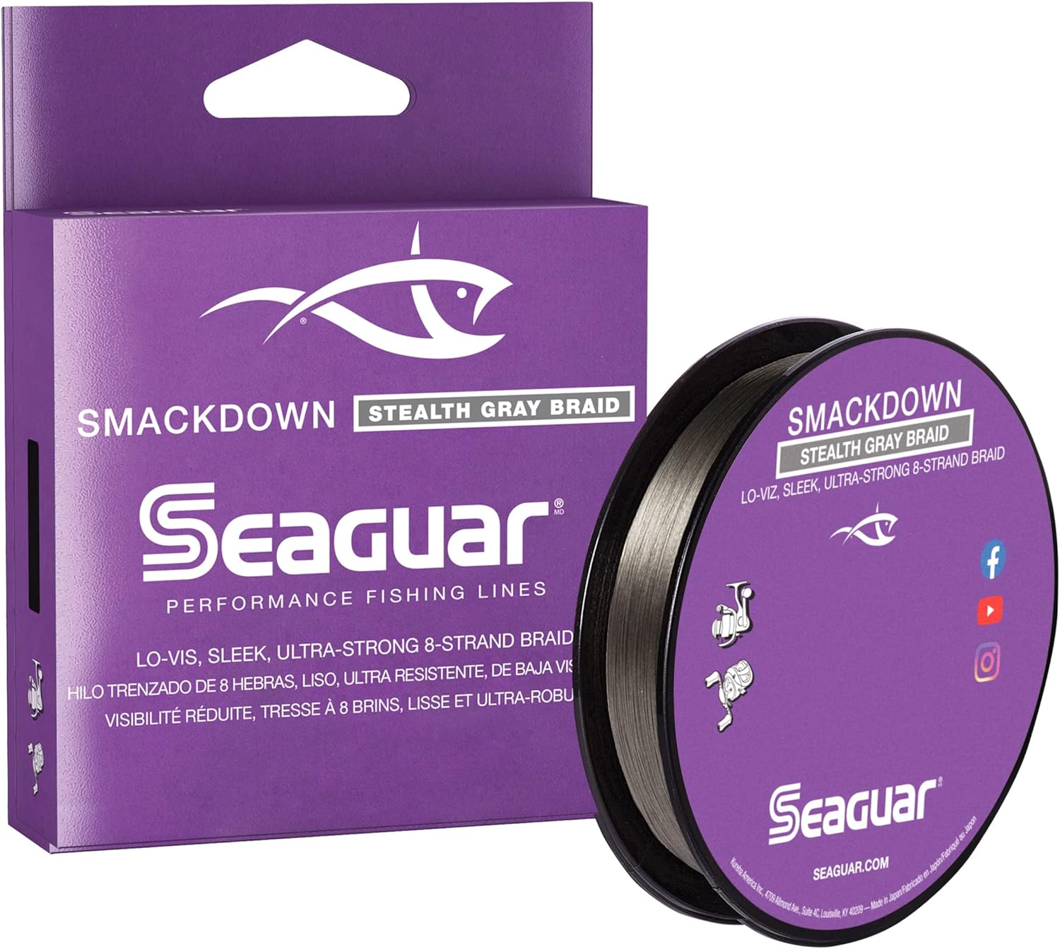 BRAIDED LINE, BRAND, CATEGORY, SEAGUAR, SEAGUAR, Seaguar Smackdown Low Visibility Braided Fishing Line - 30lb, 300yds Break Strenth/Length, Stealth Gray - 30SDSG300