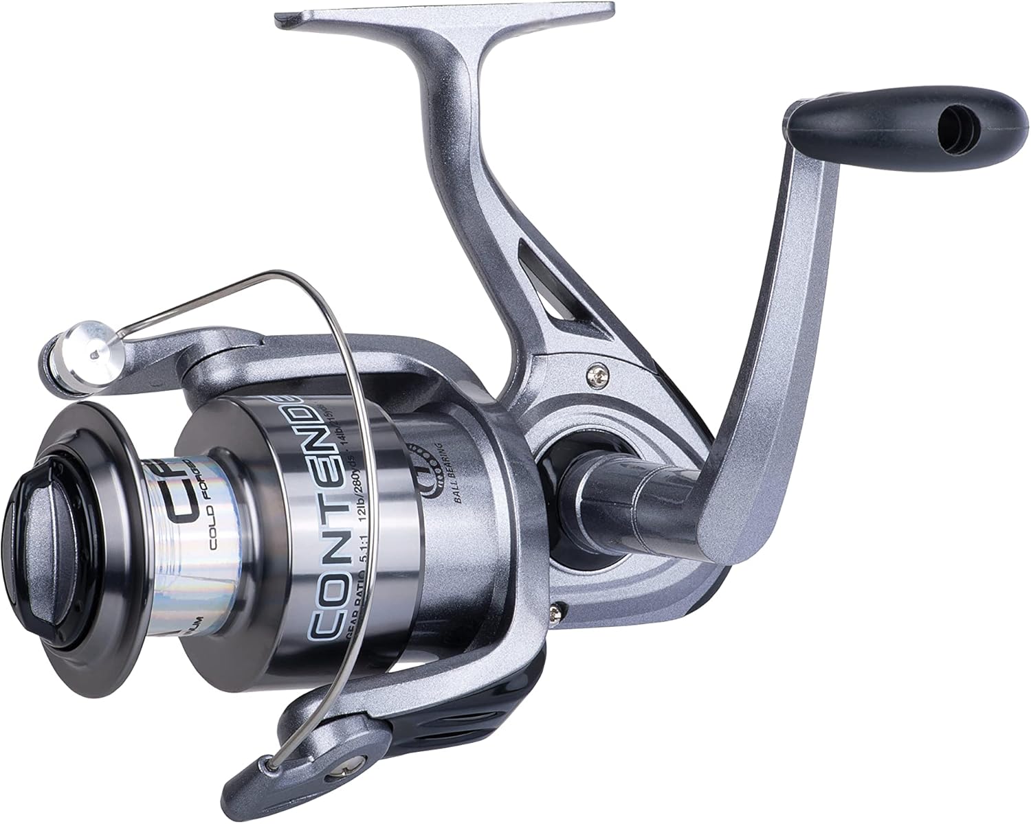 BRAND, CATEGORY, REELS, SHAKESPEARE, Shakespeare Contender Spinning Fishing Reel, Size 60, Instant Anti-Reverse, Oil Felt Front Drag System, Durable Aluminum Spool