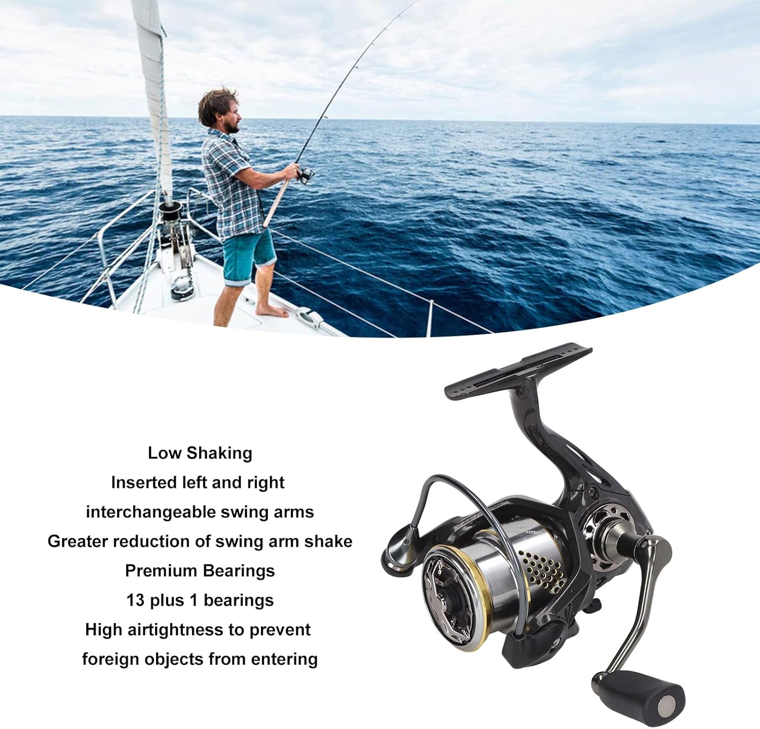 BRAND, CATEGORY, REELS, RITOEASYSPORTS, Spinning Fishing Reel,Large Capacity Fishing Wheel Carbon Spinning Reel for Saltwater Freshwater