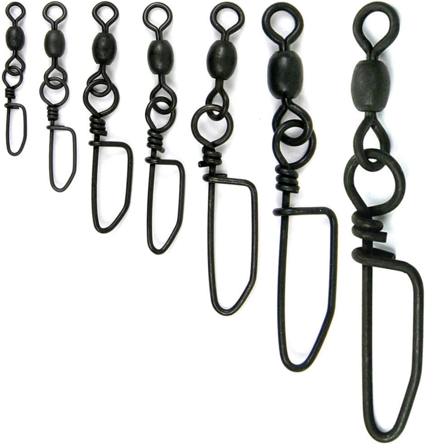 BILLFISHER, BRAND, CATEGORY, SWIVELS & SNAPS, Stainless Snap Swivels | Black Oxidized Finish | Durable Stainless Construction | Fishing Accessories