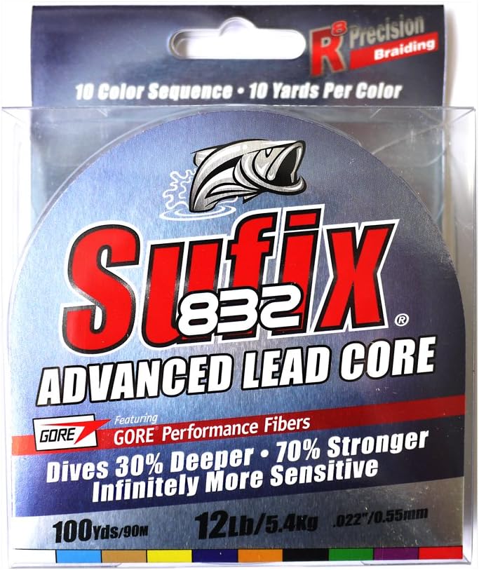 BRAND, CATEGORY, LEAD CORE & WIRE LINE, SUFIX, Sufix 832 Lead Core Fishing Lure