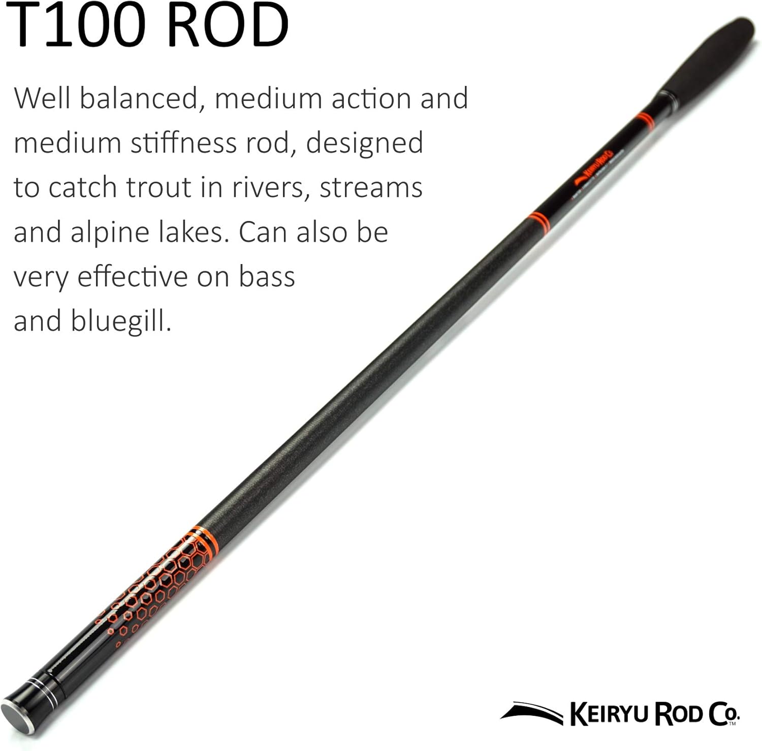 BRAND, CATEGORY, KEIRYU ROD CO., RODS, T100 Rod. Telescopic 17.7 ft. Keiryu Fly Fishing Rod. Perfect for Euro Nymphing, Dry Flies, and Weighted Rigs. High Performance IM Carbon Rod and Starter Kit.