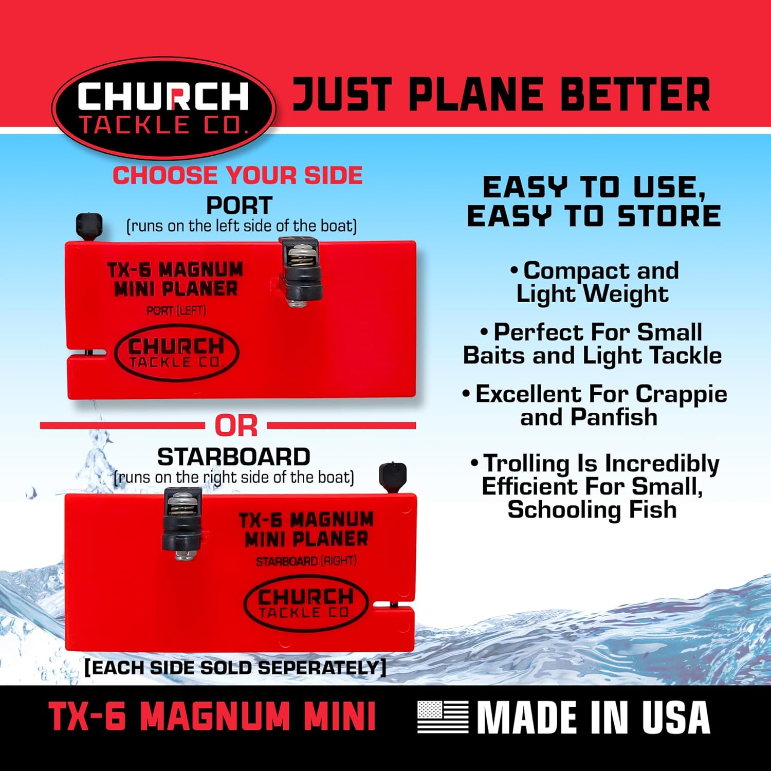 BRAND, CATEGORY, CHURCH TACKLE CO, DOWNRIGGERS, TX-6 Magnum Mini Planer Port by Church Tackle Co