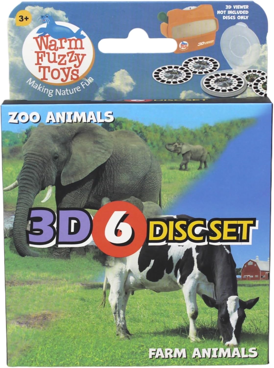 BRAND, CATEGORY, VIEWFINDERS, WARM FUZZY, WARM FUZZY Toys Farm and Zoo Reels for Viewfinder - Viewfinder Reels for Kids & Adults, Classic Toys, 3D Reel, Retro Toys, Contains 6 Slide with 42 High Definition 3D Images