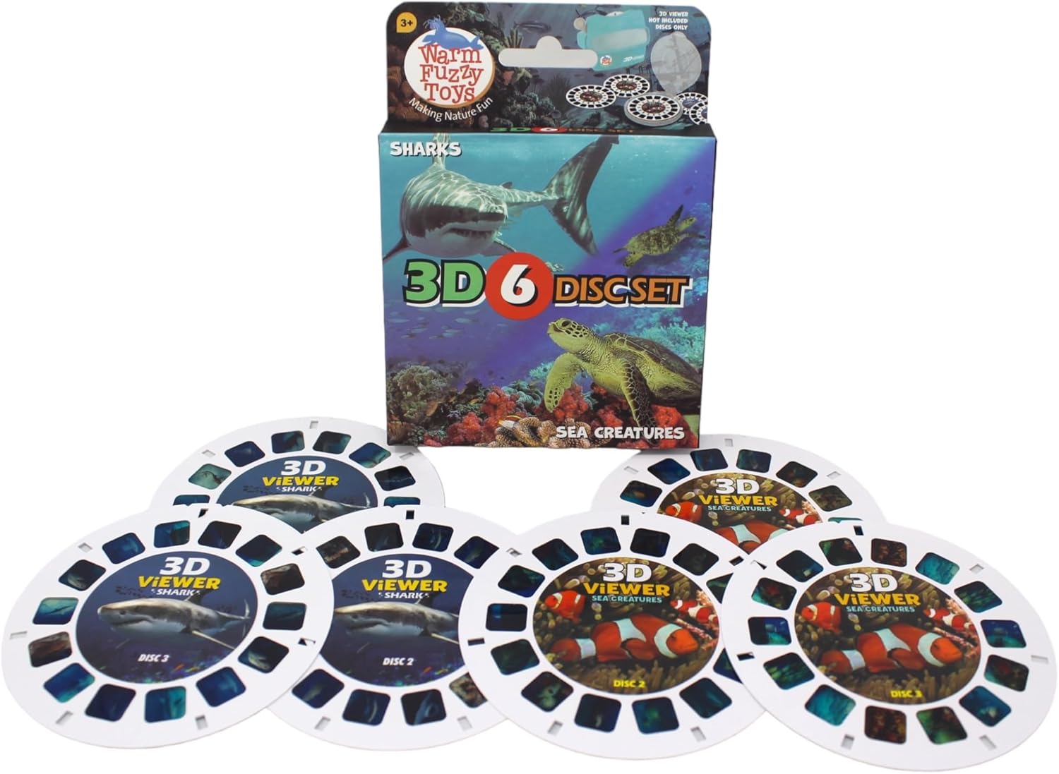 BRAND, CATEGORY, VIEWFINDERS, WARM FUZZY, WARM FUZZY Toys Sea and Shark Reels for Viewfinder - Viewfinder Reels for Kids & Adults, Classic Toys, 3D Reel, Retro Toys, Contains 6 Slide with 42 High Definition 3D Images