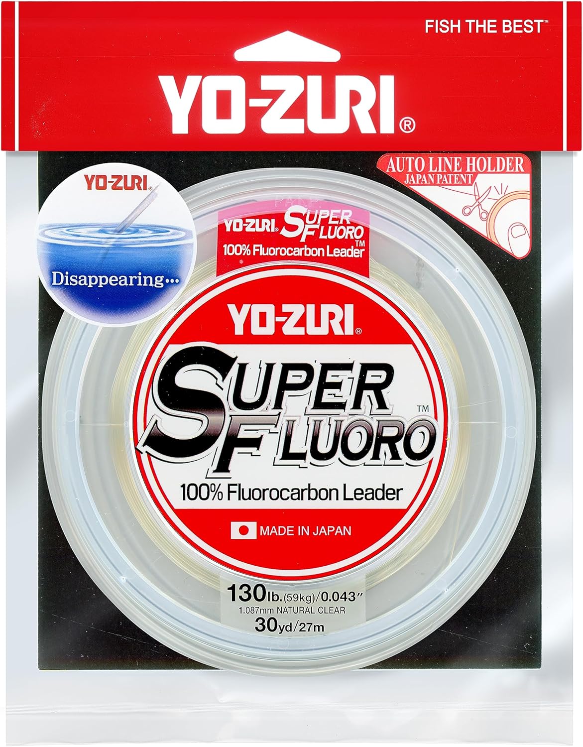 BRAND, CATEGORY, MONOFILAMENT LINE, YO-ZURI, YO-ZURI, Yo-Zuri YZ-SF-130LB-NCL-30YD: Superfluoro 30Yd 130Lb, Natural Clear